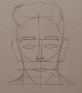 Leonardo de Retórica Delta haciendo su bosquejo de cara