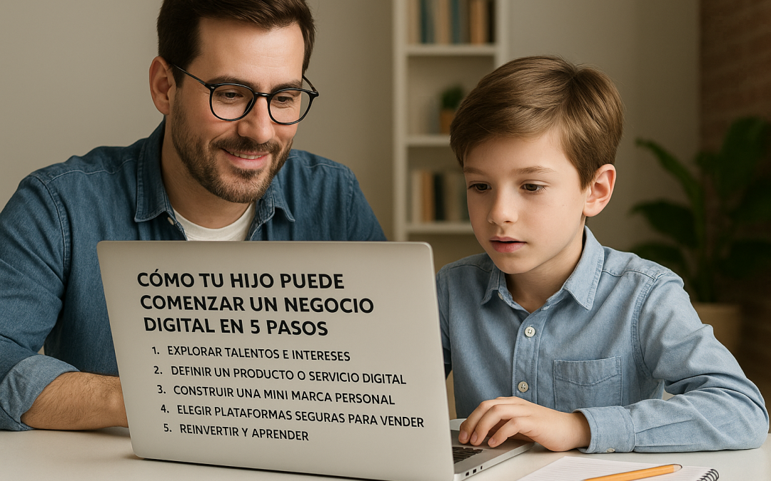 Cómo tu hijo puede iniciar un negocio digital en 5 pasos prácticos